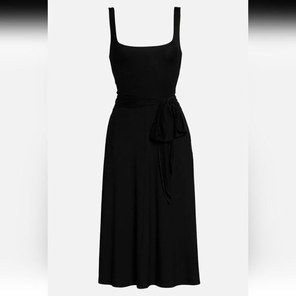 REFORMATION Black Noir Chestnut Kaila Wrap Skirt Tank Knit Bodycon Dress Smal - Picture 7 of 7